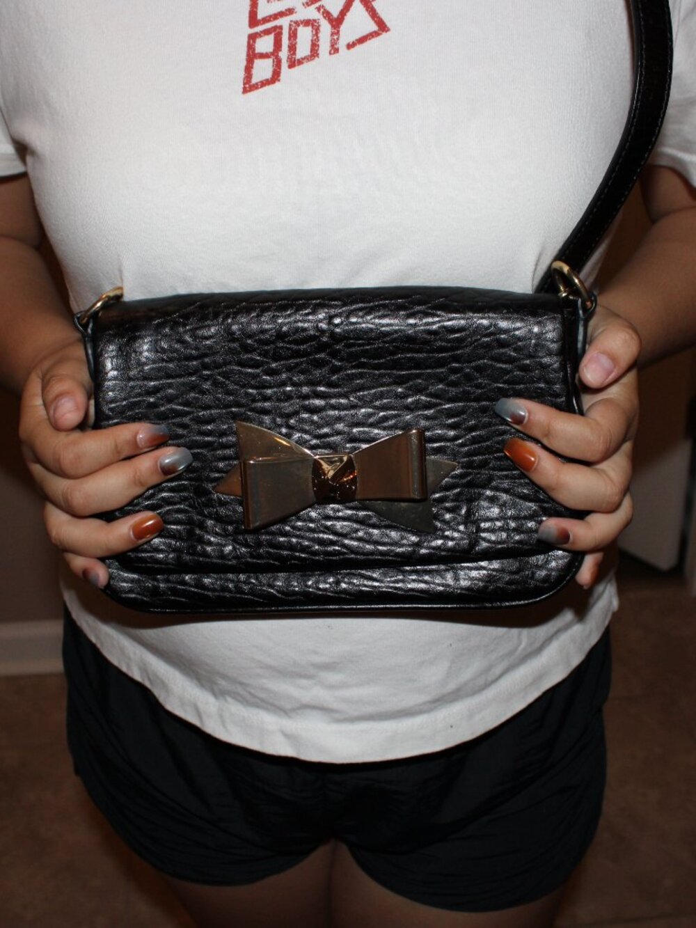 Ted Baker London Black Crossbody Bag French Bulldog Dog Lining